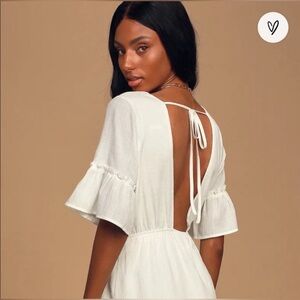 Lulu’s sunshine mini dress with cut out detail